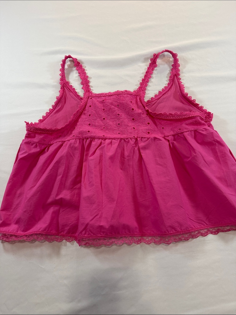 Charisma Fuchsia Lace-Trim Camisole Top Size L - Picture 8 of 9